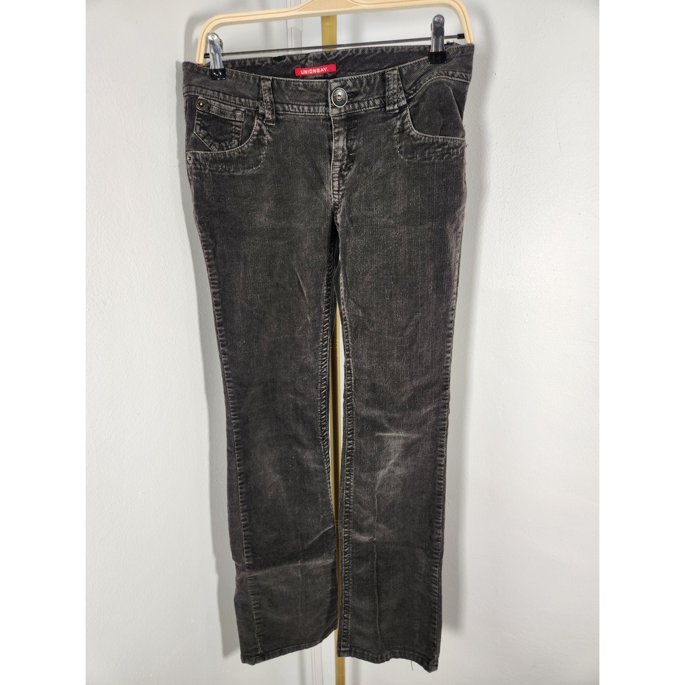 Vintage Union Bay Low Rise Dark Gray Boot Cut Corduroy Pants Size 5 Juniors